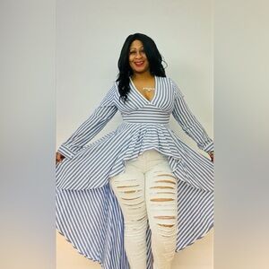 Striped Blue and White Maxi Dress-top. Fast 🚚📦